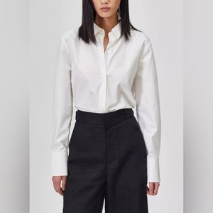 Equipment Shirt Cotton Charlize Open-Back Long Sleeve White